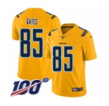 Men's Los Angeles Chargers #85 Antonio Gates Limited Gold Inverted Legend 100th Season Football Jersey