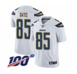 Men's Los Angeles Chargers #85 Antonio Gates White Vapor Untouchable Limited Player 100th Season Football Jersey