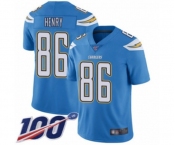 Men's Los Angeles Chargers #86 Hunter Henry Electric Blue Alternate Vapor Untouchable Limited Player 100th Season Football Jersey