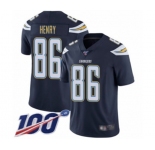 Men's Los Angeles Chargers #86 Hunter Henry Navy Blue Team Color Vapor Untouchable Limited Player 100th Season Football Jersey