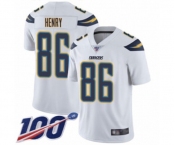 Men's Los Angeles Chargers #86 Hunter Henry White Vapor Untouchable Limited Player 100th Season Football Jersey