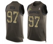 Men's Los Angeles Chargers #97 Joey Bosa Limited Green Salute to Service Tank Top Football Jersey