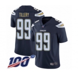 Men's Los Angeles Chargers #99 Jerry Tillery Navy Blue Team Color Vapor Untouchable Limited Player 100th Season Football Jersey
