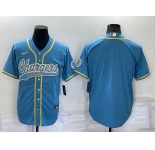 Men's Los Angeles Chargers Blank Light Blue Stitched MLB Cool Base Nike Baseball Jersey