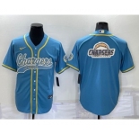 Men's Los Angeles Chargers Light Blue Team Big Logo With Patch Cool Base Stitched