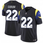Men's Los Angeles Rams #22 Blake Corum Black 2025 F.U.S.E. “Rivalries” Vapor Limited Stitched Football Jersey
