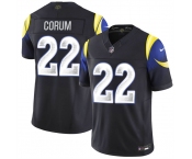 Men's Los Angeles Rams #22 Blake Corum Black 2025 F.U.S.E. “Rivalries” Vapor Limited Stitched Football Jersey