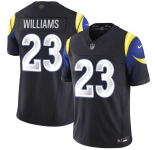 Men's Los Angeles Rams #23 Kyren Williams Black 2025 F.U.S.E. “Rivalries” Vapor Limited Football Stitched Jersey