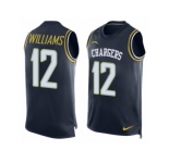 Men's Nike Los Angeles Chargers #12 Mike Williams Limited Navy Blue Player Name & Number Tank Top NFL Jersey