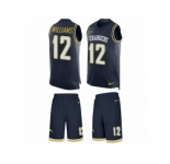 Men's Nike Los Angeles Chargers #12 Mike Williams Limited Navy Blue Tank Top Suit NFL Jersey