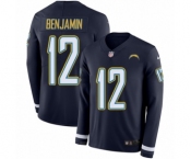Men's Nike Los Angeles Chargers #12 Travis Benjamin Limited Navy Blue Therma Long Sleeve NFL Jersey