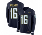 Men's Nike Los Angeles Chargers #16 Tyrell Williams Limited Navy Blue Therma Long Sleeve NFL Jersey