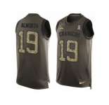 Men's Nike Los Angeles Chargers #19 Lance Alworth Limited Green Salute to Service Tank Top NFL Jersey