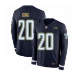 Men's Nike Los Angeles Chargers #20 Desmond King Limited Navy Blue Therma Long Sleeve NFL Jersey