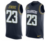 Men's Nike Los Angeles Chargers #23 Rayshawn Jenkins Limited Navy Blue Player Name & Number Tank Top NFL Jersey