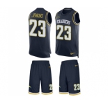 Men's Nike Los Angeles Chargers #23 Rayshawn Jenkins Limited Navy Blue Tank Top Suit NFL Jersey