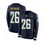 Men's Nike Los Angeles Chargers #26 Casey Hayward Limited Navy Blue Therma Long Sleeve NFL Jersey