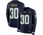 Men's Nike Los Angeles Chargers #30 Austin Ekeler Limited Navy Blue Therma Long Sleeve NFL Jersey