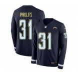 Men's Nike Los Angeles Chargers #31 Adrian Phillips Limited Navy Blue Therma Long Sleeve NFL Jersey