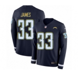 Men's Nike Los Angeles Chargers #33 Derwin James Limited Navy Blue Therma Long Sleeve NFL Jersey