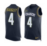 Men's Nike Los Angeles Chargers #4 Michael Badgley Limited Navy Blue Player Name & Number Tank Top NFL Jersey