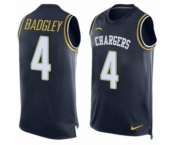Men's Nike Los Angeles Chargers #4 Michael Badgley Limited Navy Blue Player Name & Number Tank Top NFL Jersey