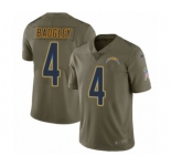 Men's Nike Los Angeles Chargers #4 Michael Badgley Limited Olive 2017 Salute to Service NFL Jersey