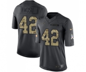 Men's Nike Los Angeles Chargers #42 Uchenna Nwosu Limited Black 2016 Salute to Service NFL Jersey