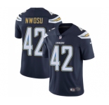 Men's Nike Los Angeles Chargers #42 Uchenna Nwosu Navy Blue Team Color Vapor Untouchable Limited Player NFL Jersey