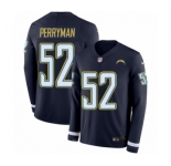 Men's Nike Los Angeles Chargers #52 Denzel Perryman Limited Navy Blue Therma Long Sleeve NFL Jersey