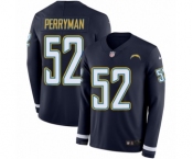 Men's Nike Los Angeles Chargers #52 Denzel Perryman Limited Navy Blue Therma Long Sleeve NFL Jersey