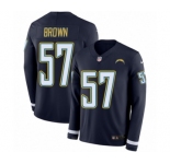Men's Nike Los Angeles Chargers #57 Jatavis Brown Limited Navy Blue Therma Long Sleeve NFL Jersey