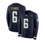 Men's Nike Los Angeles Chargers #6 Caleb Sturgis Limited Navy Blue Therma Long Sleeve NFL Jersey