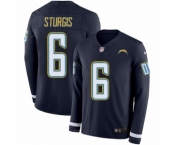 Men's Nike Los Angeles Chargers #6 Caleb Sturgis Limited Navy Blue Therma Long Sleeve NFL Jersey