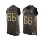 Men's Nike Los Angeles Chargers #66 Dan Feeney Limited Green Salute to Service Tank Top NFL Jersey