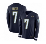 Men's Nike Los Angeles Chargers #7 Doug Flutie Limited Navy Blue Therma Long Sleeve NFL Jersey