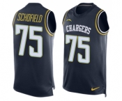 Men's Nike Los Angeles Chargers #75 Michael Schofield Limited Navy Blue Player Name & Number Tank Top NFL Jersey