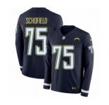 Men's Nike Los Angeles Chargers #75 Michael Schofield Limited Navy Blue Therma Long Sleeve NFL Jersey
