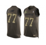 Men's Nike Los Angeles Chargers #77 Forrest Lamp Limited Green Salute to Service Tank Top NFL Jersey