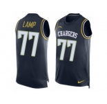 Men's Nike Los Angeles Chargers #77 Forrest Lamp Limited Navy Blue Player Name & Number Tank Top NFL Jersey
