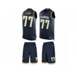 Men's Nike Los Angeles Chargers #77 Forrest Lamp Limited Navy Blue Tank Top Suit NFL Jersey