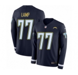 Men's Nike Los Angeles Chargers #77 Forrest Lamp Limited Navy Blue Therma Long Sleeve NFL Jersey