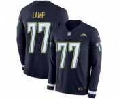 Men's Nike Los Angeles Chargers #77 Forrest Lamp Limited Navy Blue Therma Long Sleeve NFL Jersey