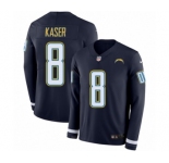 Men's Nike Los Angeles Chargers #8 Drew Kaser Limited Navy Blue Therma Long Sleeve NFL Jersey