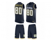 Men's Nike Los Angeles Chargers #80 Kellen Winslow Limited Navy Blue Tank Top Suit NFL Jersey