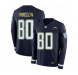 Men's Nike Los Angeles Chargers #80 Kellen Winslow Limited Navy Blue Therma Long Sleeve NFL Jersey