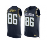 Men's Nike Los Angeles Chargers #86 Hunter Henry Limited Navy Blue Player Name & Number Tank Top NFL Jersey