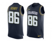 Men's Nike Los Angeles Chargers #86 Hunter Henry Limited Navy Blue Player Name & Number Tank Top NFL Jersey