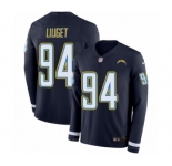 Men's Nike Los Angeles Chargers #94 Corey Liuget Limited Navy Blue Therma Long Sleeve NFL Jersey