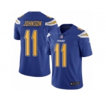 Men's Nike San Diego Chargers #11 Stevie Johnson Limited Electric Blue Rush NFL Jersey